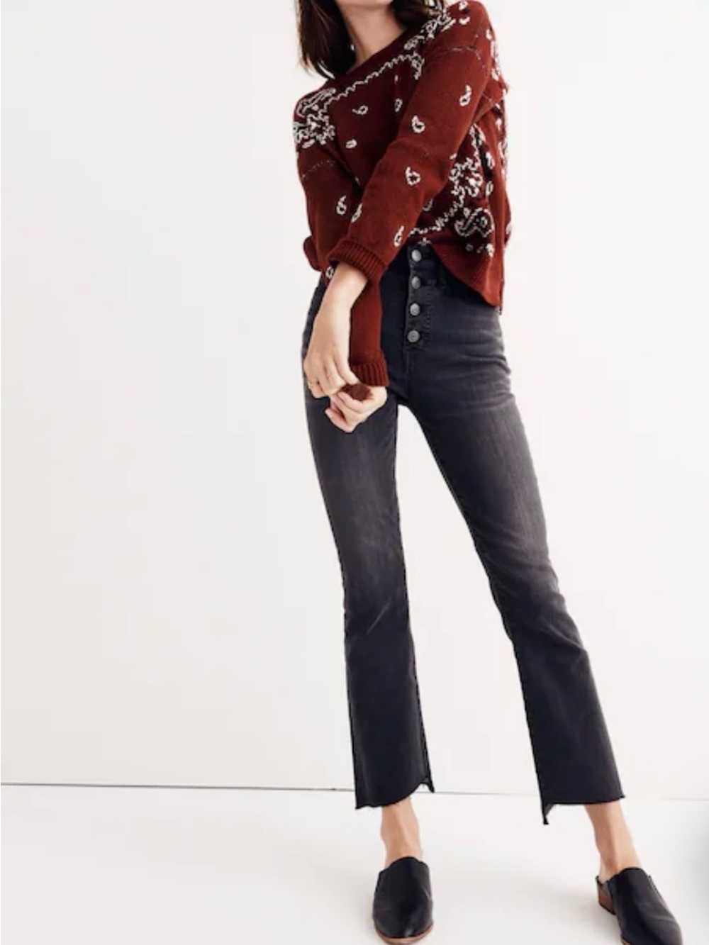 Madewell Women's Bootcut Washed Black Denim
Jeans High Rise 5-Pocket Button Fly